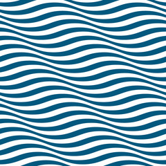 Wavy stripes seamless pattern. Abstract fashion blue and white wave design. Geometric wave texture. Graphic style for wallpaper, wrapping, fabric, background, apparel, other print production. Vector - 98686930