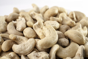 Organic Cashew with no shell on a background