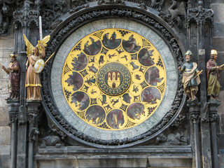 Calendar  of  the famous  medieval  Astronomical  Clock ( Pražský  Orloj )  on the Old Town Hall  in Prague , Czech  Republic.    
