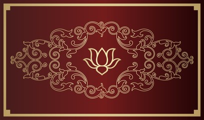 water lily, wedding card design, royal India