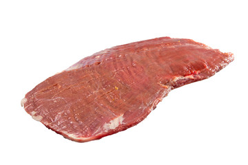  Raw flank steak beef. Insulated.