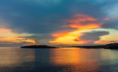 Obraz premium sunset at the Mediterranean sea