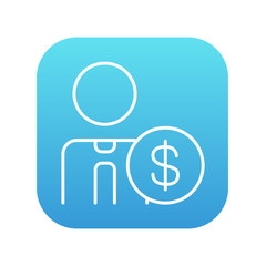 Man with dollar sign line icon.
