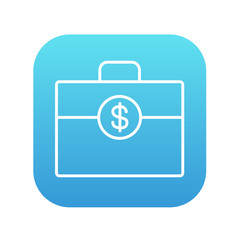 Obraz premium Suitcase with dollar symbol line icon