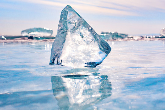A large piece of ice on the Lake Baikal.