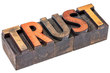 trust in vintage wood type