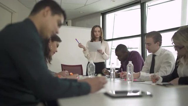 Group of attractive professionals involved in meeting