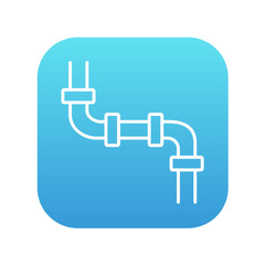 Water pipeline line icon.