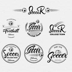 Football, Soccer Hand lettering badges and labels for any use