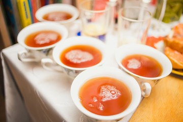 many cups of fresh tea