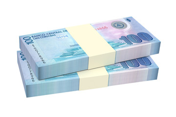 Nicaraguan cordoba isolated on white background. Computer generated 3D photo rendering.