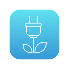 Eco green energy line icon.