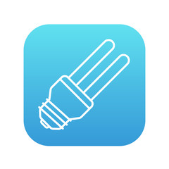 Energy saving light bulb line icon.