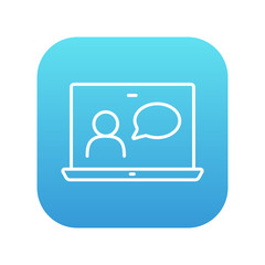 Online education line icon.
