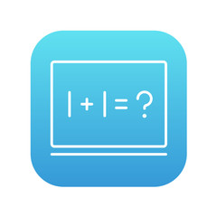 Maths example written on blackboard line icon.