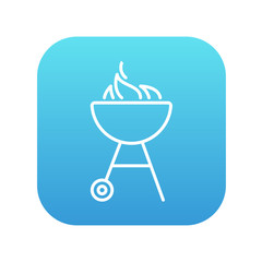 Kettle barbecue grill line icon.