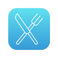 Knife and fork line icon.