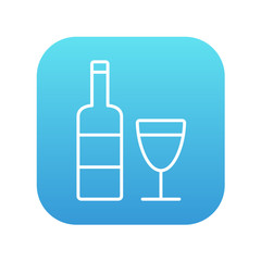 Bottle of wine line icon.