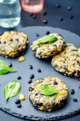 quinoa black bean spinach corn burgers