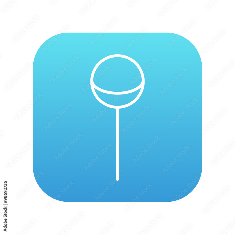 Poster round lollipop line icon.