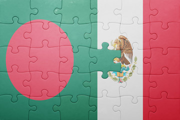 puzzle with the national flag of bangladesh and mexico