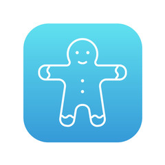 Gingerbread man line icon.
