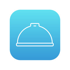 Restaurant cloche line icon.