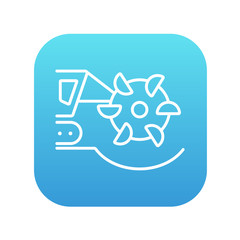 Coal machine with rotating cutting drum line icon.