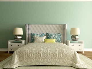 elegant luxury bedroom, 3d render