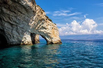 Fototapeta na wymiar Blue caves on Zakynthos Island in Greece