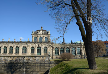 Naklejka premium South-eastern side of Zwinger from Ostra-Allee in Dresden, Saxon