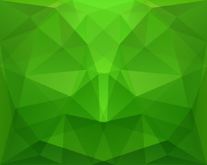 Fototapeta na wymiar Abstract polygonal geometric green background, with symmetry, in