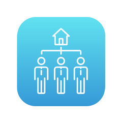 Three real estate agents line icon.
