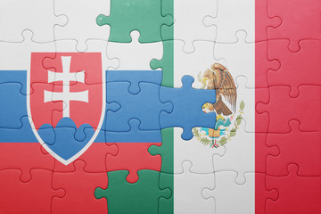 puzzle with the national flag of slovakia and mexico