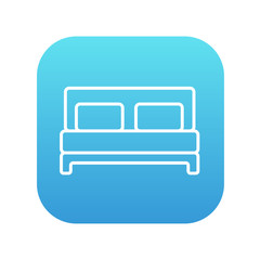 Double bed line icon.