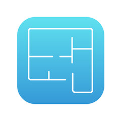 Fototapeta premium Layout of the house line icon.