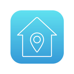 House with pointer line icon.