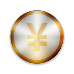 Japanese yen / Chinese yuan golden button