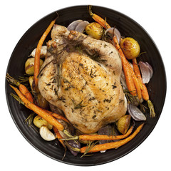 Roast Chicken Dinner Top View