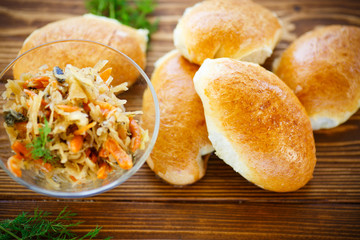 homemade pies with cabbage and sauerkraut 