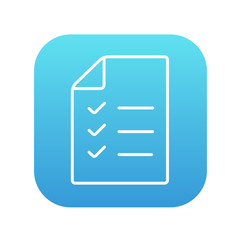 Shopping list line icon.