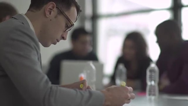 Group of attractive professionals involved in meeting