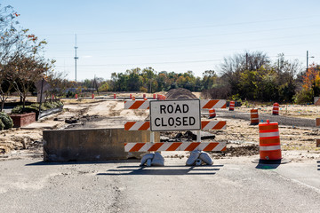 Barriers at New Road Construction