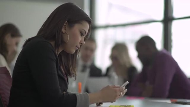 Group of attractive professionals involved in meeting