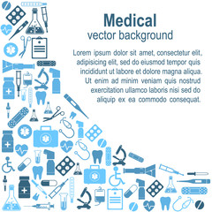 Background medical icons and sign
