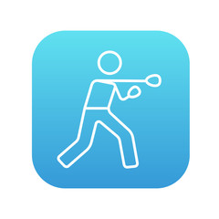 Male boxer line icon.