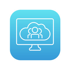 Cloud computing line icon.
