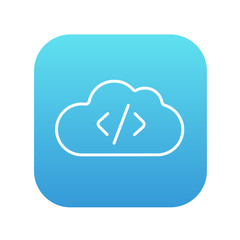 Transferring files cloud apps line icon.