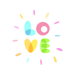 Valentine day background with word love