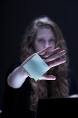 Female confronting online violence